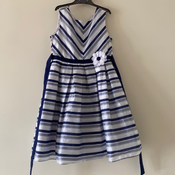 Jona Michelle Girls' Party Dress Blue/Stripes - Picture 3 of 10